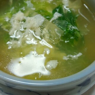 レタスと卵白のスープ